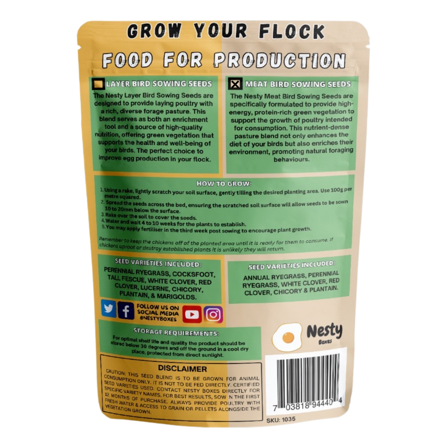 Meat Bird Production Seed Blend 950g