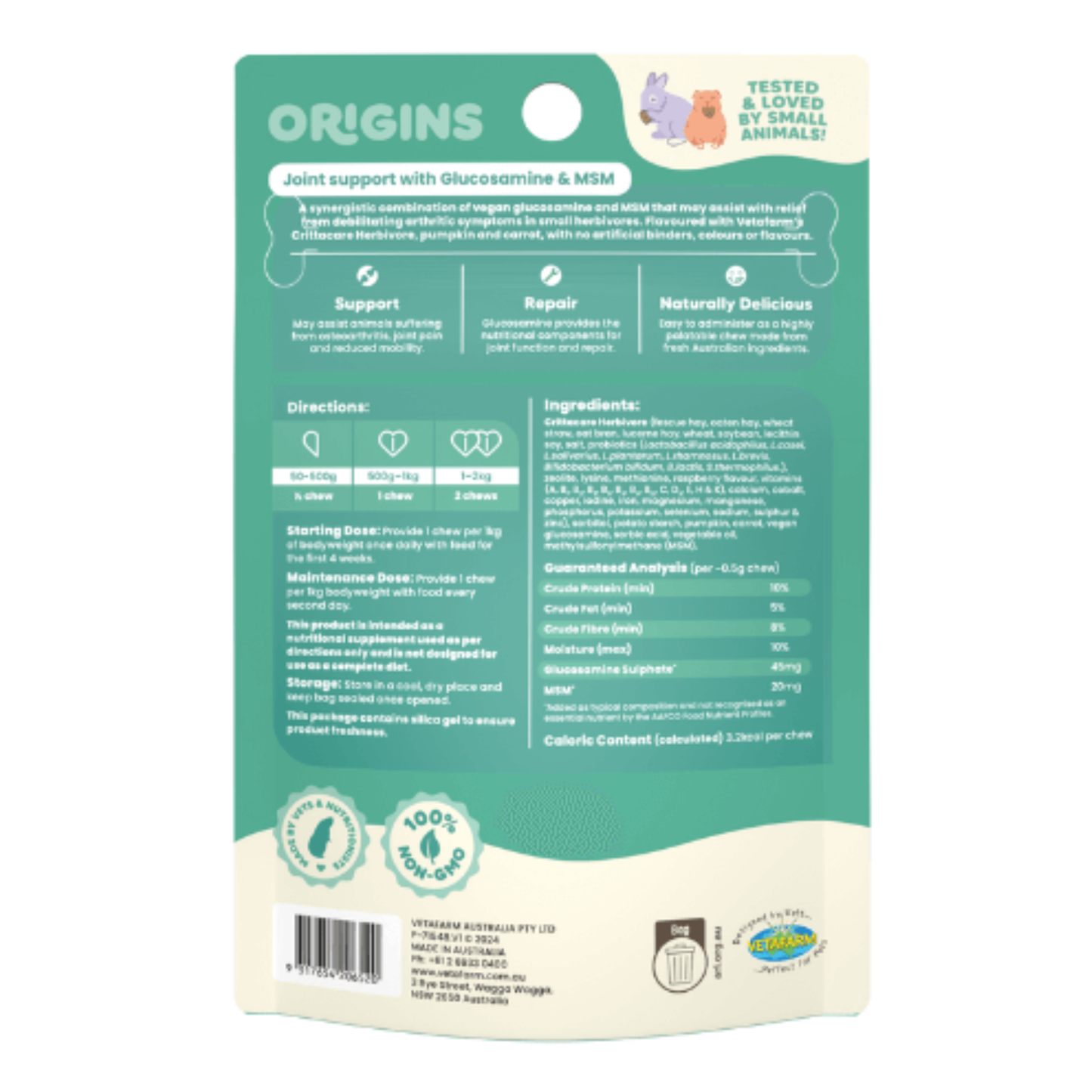 Vetafarm Origins Flex Joint Chews for Small Animals