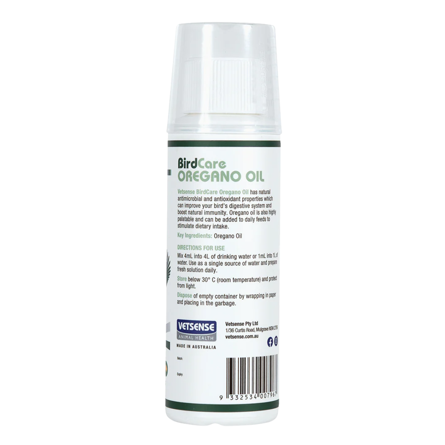 Vetsense Bird Care Oregano Oil