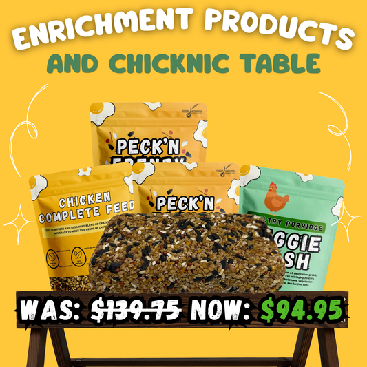 Chicknic Table + Enrichment Feeds