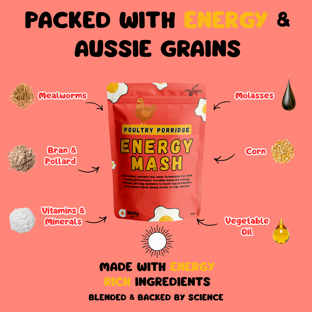 Poultry Energy Mash for Active, Healthy Chickens | NestyBoxes – Nesty Boxes