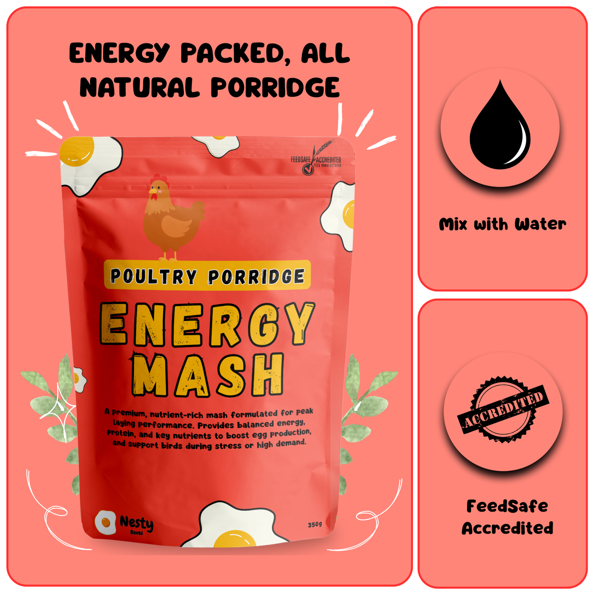 Poultry Energy Mash for Active, Healthy Chickens | NestyBoxes – Nesty Boxes