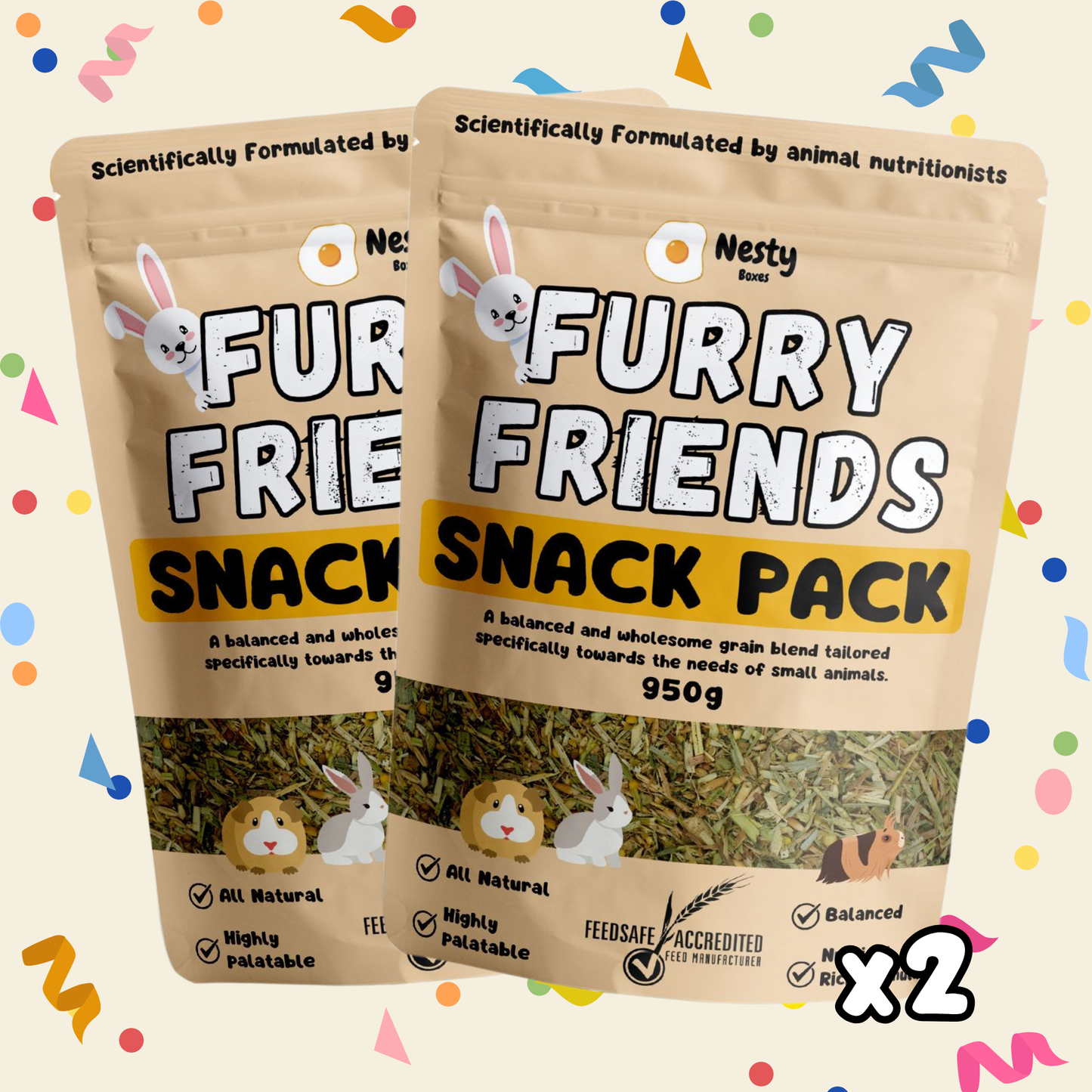 Furry Friends Snack Pack 2 For 1