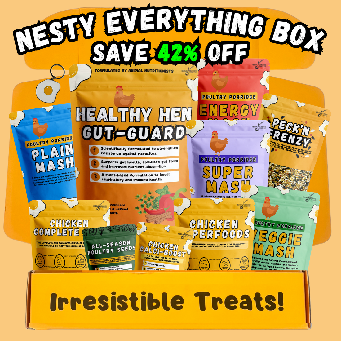 Nesty Everything Box for Chickens | 10 Feed Packs – Nesty Boxes