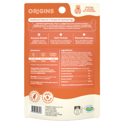 Vetafarm Origins Vita C Vitamin C Chews for Small Animals